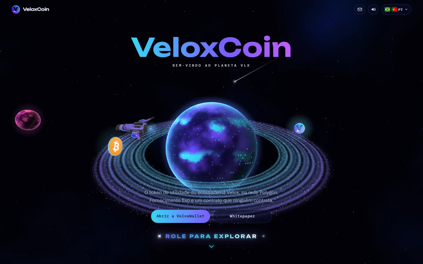 Captura do site veloxgroup.app/veloxcoin